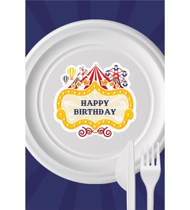 Lunapark Temalı Tabak Sticker 15'li * Yapışkanlı Kağıt