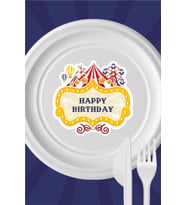 Lunapark Temalı Tabak Sticker 15'li * Yapışkanlı Kağıt