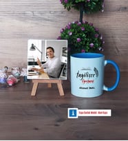 İngilizce Öğretmeni Fotoğraflı Dekoratif Taş, Kupa Bardak Beyaz Hediye (Model 4)