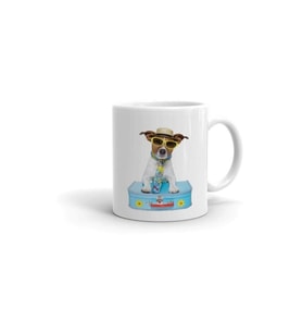 Tatilci Köpek Baskılı Kupa Bardak