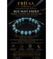 Sertifikalı Terahertz - Buz Mavi Hidrotermal Kuvars Zihin Temizleme Bilekliği - 8 MM Unisex Taş