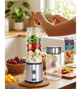 Taşınabilir Cam Blender 450 Ml 350 Ml Çift Hazneli Smoothie Blender
