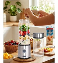 Taşınabilir Cam Blender 450 Ml 350 Ml Çift Hazneli Smoothie Blender