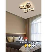 LZY Avize Store Daisy 4’lü Siyah Avize Modern Salon, Mutfak, Çocuk Odası, Antre Aydınlatma
