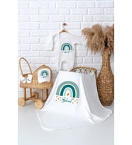 Pia Baby Premium %100 Pamuk İsme Özel Kız Bebek Hastane Çıkışı Bebek Hediye 5055-05 (Ekru)