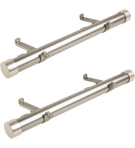 3,8 cm Yan Perde Çubuğu, 30,48-50,8 cm (2'li Set), Saten Nikel