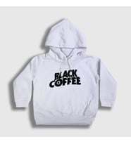 Presmono Unisex Çocuk Beyaz Black Coffee Hediye Filtre Kahve Kapüşonlu Sweatshirt 506981tt (Beyaz)