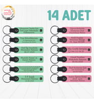 Yeşil & Pembe, Kurumsal Seminer Katılımcılarına Hediye, 14’lü Set, Kişiselleştirilebilir Anahtarlık