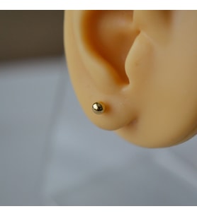 Çelik Gold Top Küpe 4 mm Tek