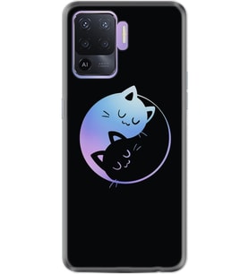 Reno 5 Lite Kılıf Silikon Desen Özel Seri Love Cats 1604