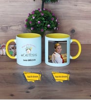 Hostes Kupa Bardak Sarı Fotoğraflı Dünya Hostesler Günü Hediyesi
