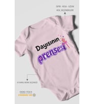 Dayısının Prensesi Kısa Kollu Bebek Body %100 Pamuk