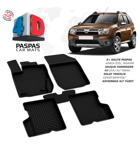 Dacia Duster 4D Araca Özel Havuzlu Kauçuk Paspas 2009-2018 (Karışık)
