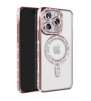 Apple iPhone 16 Pro Max Kılıf Joke Simli Magneticsafe Kılıf - Pembe