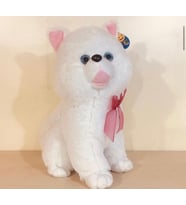 Sevimli Kedi Peluş Dev Boy 50 cm (Beyaz)
