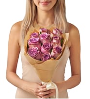 Bukette 10 Lila Gül