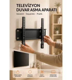Northcity Yüksek Taşıma Kapasiteli TV Duvar Askı Aparatı 32-42 İnç Güvenli Sabitleme Sistemi