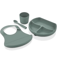 BabyJem Silikon Beslenme Seti 728 Mint (Çok Renkli-Renksız)