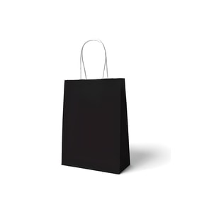 18x8x24 Büküm Saplı Çanta 10'lu Siyah M539