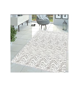 Rovigo Home Dijital Baskı Yıkanabilir Kaymaz Taban Salon Halısı RVG1394-HT731 80x200 cm (Beyaz)