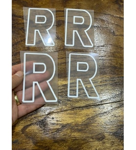 4 ADET ÜTÜ İLE YAPIŞAN R HARFİ TRANSFER BASKI ARMA HARF 8X5 CM