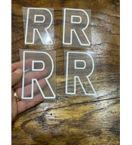 4 ADET ÜTÜ İLE YAPIŞAN R HARFİ TRANSFER BASKI ARMA HARF 8X5 CM