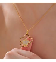 Gold Çiçegi 925 Ayar Gümüş Kadın Kolye