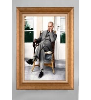 Altın Varaklı Paspartulu Çerçeveli Atatürk Tablo sd623