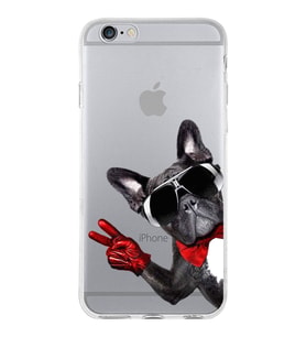 PrintiFy Apple  iPhone 6 Plus ile Uyumlu 1mm Slim Fit Köpek 2 050e Baskılı Şeffaf  Kılıf