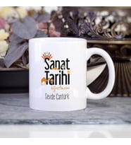 Kişiye Özel Sanat Tarihi Öğretmeni Kupa Bardak HB161A (Beyaz - Beyaz)