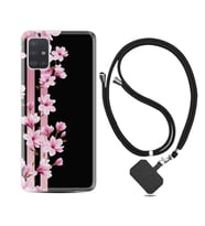 Samsung a71 A72 A73 A7 A9 2018 C7 C9 Kılıf Boyun Askılı Silikon Pink Flowers 3 1393