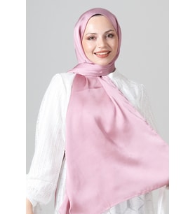 Soft Pembe Harem Scarf Como Saten Şal