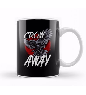 Crow Away Pun Funny Antisocial Gamer Introvert Kupa Bardak Porselen