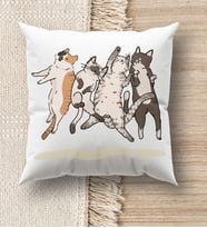 BK Gift Kedi Tasarımlı Beyaz Kırlent Yastık, Ev Hediyesi, Ev Dekorasyonu, Dekoratif Hediye (Model 12)
