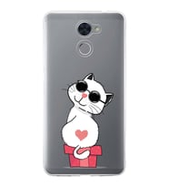 Huawei Y7 Prime Uyumlu Kapak Coolcat Tasarımlı Şeffaf Silikon Kılıf