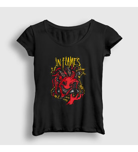 Presmono Kadın Siyah Devil V2 In Flames T-Shirt 398358tt