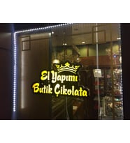 El Yapımı Çikolata Yazılı Tabela 3D Led Neon Etkili Işıklı Tabela 30X45 CM Tek Taraflı