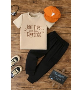 Çocuk Coffee Alt - Üst Eşofman Takımı (Bej)
