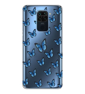Xiaomi Redmi Note 9 Uyumlu Kelebek Desenli Şeffaf Telefon Kılıfı