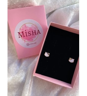 Misha Hello Kitty Çelik Çocuk küpesi