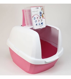İmac Maddy Junior Üstü Açılır Kapalı Kedi Tuvaleti Pembe 57x43x41 Cm