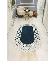 Modern Desenli Lazer Kesim Dijital Baskı Kaymaz Taban Halı H0421