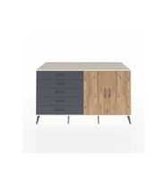 Kronos Konsol 2 Raflı 5 Çekmeceli 2 Kapaklı 176x59x99 Aytaşı-Çam/Antrasit