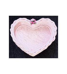 FNT örgü küçük kalp sepet 17*21cm yükseklik 5cm , hediyelik bohçalık çeyizlik