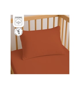 %100 Pamuk Fermuarlı Bebek Yastık Kılıfı 35x45 cm (2 Adet) – Doğal & Yumuşak - Kiremit