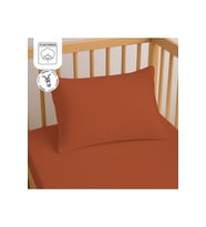 %100 Pamuk Fermuarlı Bebek Yastık Kılıfı 35x45 cm (2 Adet) – Doğal & Yumuşak - Kiremit