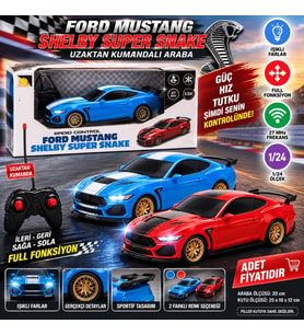 1:24 Ford Mustang Shelby Super Snake Işıklı Uzaktan Kumandalı Araba (adet fiyatıdır)