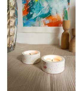 TERRAZZO 2'Lİ DEKORATİF TEALIGHT MUMLUK