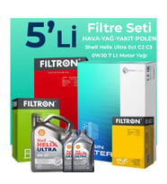 Filtron Peugeot Boxer 2.2 Dizel BLUEHDi Filtre Bakım Seti Shell Motor Yağlı (2019-2024) 5 Li