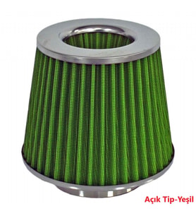 Carub Performans ve Ses Arttırıcı Açık Hava Filtresi +6 Hp Açık Tip Yeşil Aparatlı Üniversal